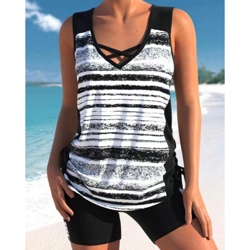 🏖️ Sommer-Sale 60% Rabatt 🏝️🩱Zweiteiliger Tankini– hochtailliert mit Bandeau-Top – perfekt für den Strand👙