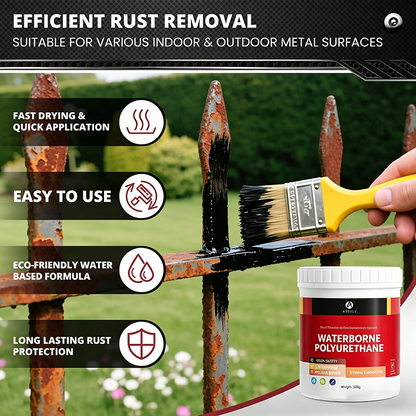 🔥Kostenloser Versand & 50 % Rabatt🔥 Rust Converter Metallic Paint – Entfernt Rost ohne Schleifen, kein Geruch, glänzende Oberfläche für Tore & Gartengeräte. 🔨✨