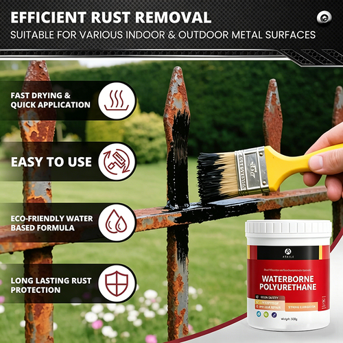 🔥Kostenloser Versand & 50 % Rabatt🔥 Rust Converter Metallic Paint – Entfernt Rost ohne Schleifen, kein Geruch, glänzende Oberfläche für Tore & Gartengeräte. 🔨✨