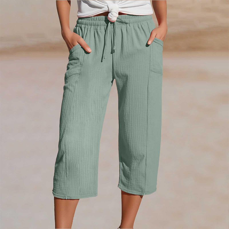 ⏰️Letzter Tag für kostenlosen Versand⌛️ Damen Baumwoll-Leinen Hose mit Falten – luftig, bequem & stilvoll 👖
