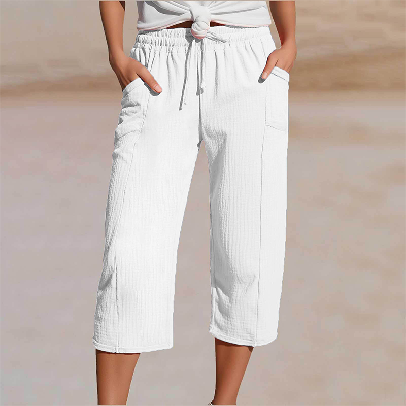 ⏰️Letzter Tag für kostenlosen Versand⌛️ Damen Baumwoll-Leinen Hose mit Falten – luftig, bequem & stilvoll 👖