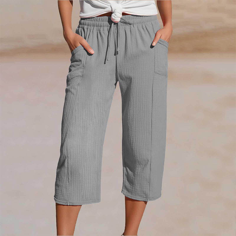 ⏰️Letzter Tag für kostenlosen Versand⌛️ Damen Baumwoll-Leinen Hose mit Falten – luftig, bequem & stilvoll 👖