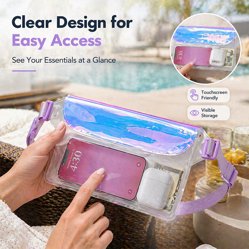 🌈 IPX8 Waterproof Phone Pouch – Submersible, Touch-Sensitive, Holographic Style. 40% OFF Limited Offer!