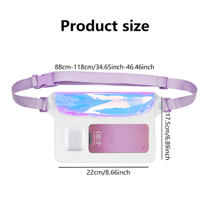 🌈 IPX8 Waterproof Phone Pouch – Submersible, Touch-Sensitive, Holographic Style. 40% OFF Limited Offer!