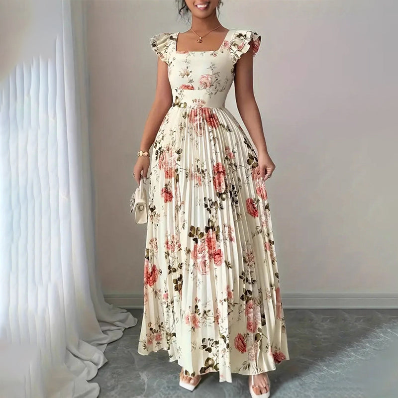 👗🌺 ELEGANTES BLUMENPRINT-MAXI-KLEID MIT PLISSEEFALTEN – 50% RABATT! Romantisch, schmeichelhaft & perfekt für Frühling, Sommer & festliche Anlässe 💫