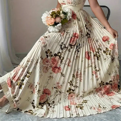 👗🌺 ELEGANTES BLUMENPRINT-MAXI-KLEID MIT PLISSEEFALTEN – 50% RABATT! Romantisch, schmeichelhaft & perfekt für Frühling, Sommer & festliche Anlässe 💫