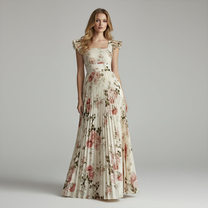 👗🌺 ELEGANTES BLUMENPRINT-MAXI-KLEID MIT PLISSEEFALTEN – 50% RABATT! Romantisch, schmeichelhaft & perfekt für Frühling, Sommer & festliche Anlässe 💫