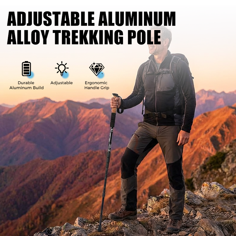 ⛰️ 50 % RABATT FÜR KURZE ZEIT! ✨ Verstellbarer Gehstock aus Aluminiumlegierung – Robust, stoßdämpfend, leicht 🌲