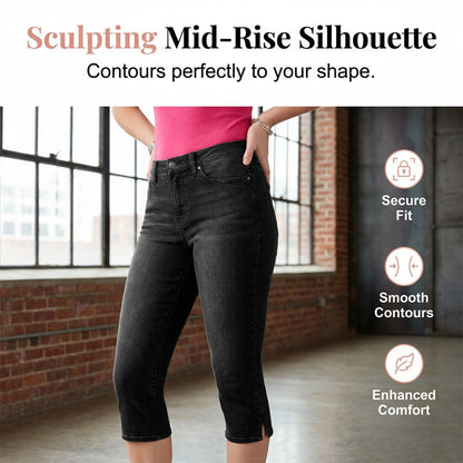 🎁Letzter Tag der Aktion: 49 % Rabatt🌺Capri-Jeans aus Stretch-Denim für Damen