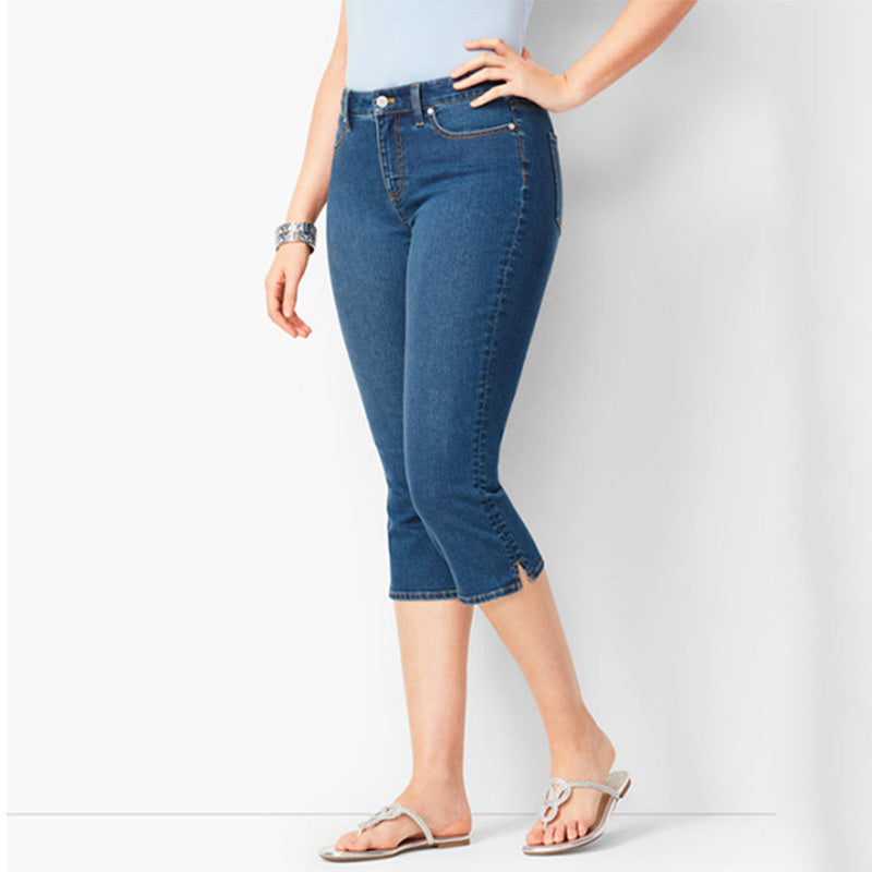 🎁Letzter Tag der Aktion: 49 % Rabatt🌺Capri-Jeans aus Stretch-Denim für Damen