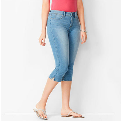 🎁Letzter Tag der Aktion: 49 % Rabatt🌺Capri-Jeans aus Stretch-Denim für Damen