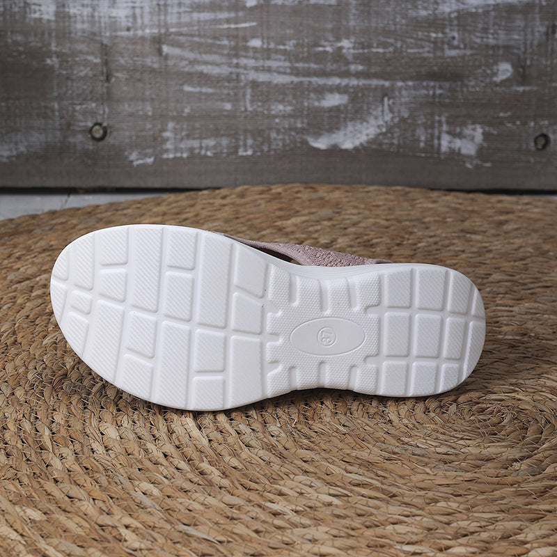 ⏰️Letzter Tag für kostenlosen Versand⌛️Atmungsaktive Plateau-Sandalen aus Strick für Damen