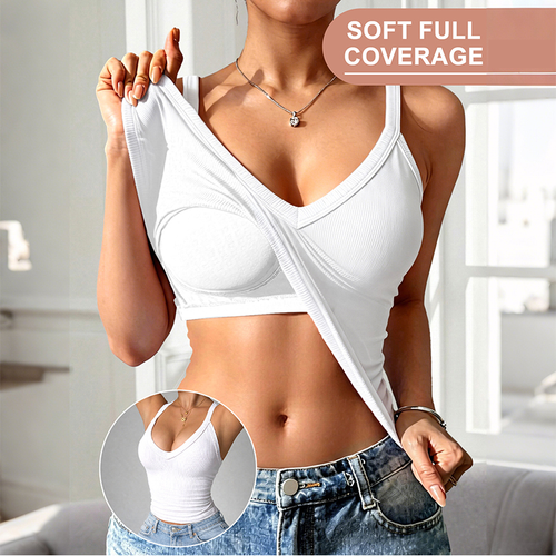 🎁Letzter Tag der Aktion: 49 % Rabatt🔥🥳Damen-Tanktop mit schmaler Passform und Polsterung