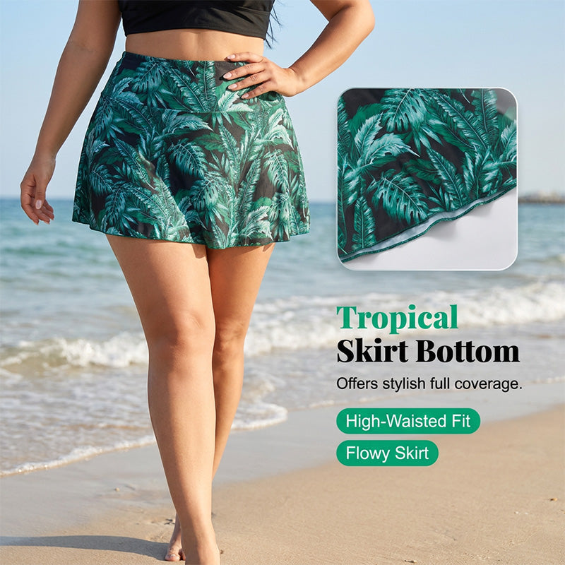 🌴 Vibrant Tropical Print & Flirty Ruffle Sleeves – Your Perfect Vacation-Ready Look. 50%OFF Get Yours!