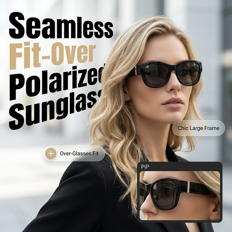 🕶️👓 55% KORTING! Brildragers opgelet: deze oversized zonnebril schuift over je eigen bril en je ziet eruit als een filmster – geen dure clip-on, geen geknipper met lenzen!