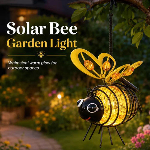 💥 KAUF 2, ERHALTE 1 GRATIS + KOSTENLOSER VERSAND! 🥳Solar-Hängeleuchte mit Biene für den Außenbereich – Charmantes Garten-Deko – Perfektes Geschenk für Pflanzenliebhaber, Mütter oder alle, die gerne lächeln