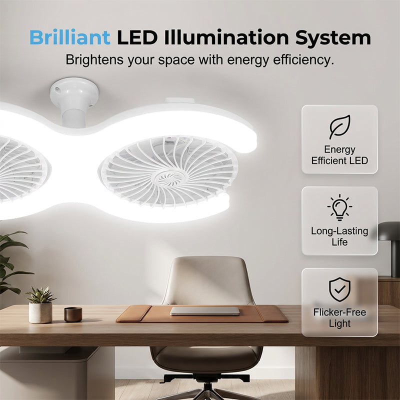⏰️Letzter Tag für kostenlosen Versand⌛️Doppelkopf-LED-Deckenventilator mit Licht – 2 unabhängige Köpfe, 3 Geschwindigkeiten & Fernbedienung – Perfekt für große Räume ✨
