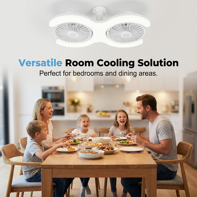 ⏰️Letzter Tag für kostenlosen Versand⌛️Doppelkopf-LED-Deckenventilator mit Licht – 2 unabhängige Köpfe, 3 Geschwindigkeiten & Fernbedienung – Perfekt für große Räume ✨