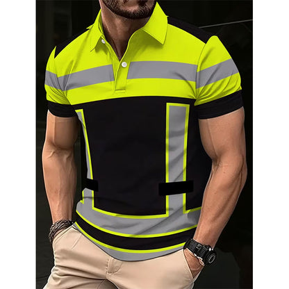 📢📢50% RABATT!! ⏰Herren Kurzarm-Shirt mit hoher Sichtbarkeit und Reflexstreifen