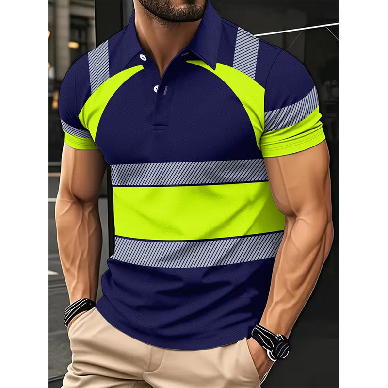 📢📢50% RABATT!! ⏰Herren Kurzarm-Shirt mit hoher Sichtbarkeit und Reflexstreifen
