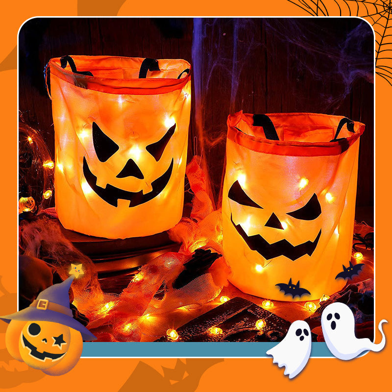 🎃🍬 50% RABATT!👻 Halloween Leuchtende Kürbis-Süßigkeitentasche – Glow-in-the-Dark, weich & geräumig – Perfekt für Trick-or-Treat & Kostümfeste ✨