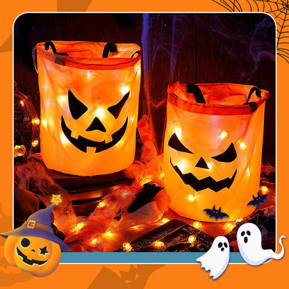 🎃🍬 50% RABATT!👻 Halloween Leuchtende Kürbis-Süßigkeitentasche – Glow-in-the-Dark, weich & geräumig – Perfekt für Trick-or-Treat & Kostümfeste ✨