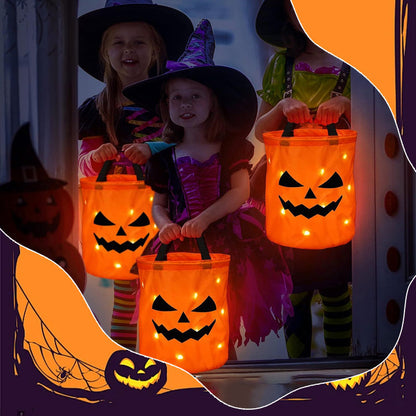🎃🍬 50% RABATT!👻 Halloween Leuchtende Kürbis-Süßigkeitentasche – Glow-in-the-Dark, weich & geräumig – Perfekt für Trick-or-Treat & Kostümfeste ✨