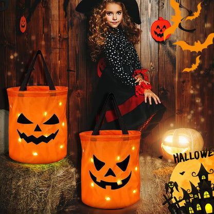 🎃🍬 50% RABATT!👻 Halloween Leuchtende Kürbis-Süßigkeitentasche – Glow-in-the-Dark, weich & geräumig – Perfekt für Trick-or-Treat & Kostümfeste ✨