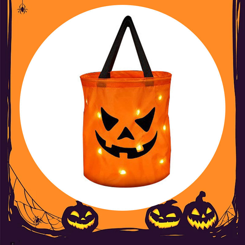 🎃🍬 50% RABATT!👻 Halloween Leuchtende Kürbis-Süßigkeitentasche – Glow-in-the-Dark, weich & geräumig – Perfekt für Trick-or-Treat & Kostümfeste ✨