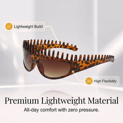 ⏳ Zeitlich begrenztes Angebot: 50 % Rabatt ⏰ 🕶️☀️ Kreative quadratische Sonnenbrille mit Kammrahmen