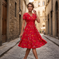 💃Sommerschlussverkauf 70% Rabatt🌿⏳Damen-V-Ausschnitt-Kleid mit Blumenmuster und gedrehter Taille