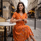 💃Sommerschlussverkauf 70% Rabatt🌿⏳Damen-V-Ausschnitt-Kleid mit Blumenmuster und gedrehter Taille