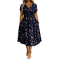 💃Sommerschlussverkauf 70% Rabatt🌿⏳Damen-V-Ausschnitt-Kleid mit Blumenmuster und gedrehter Taille