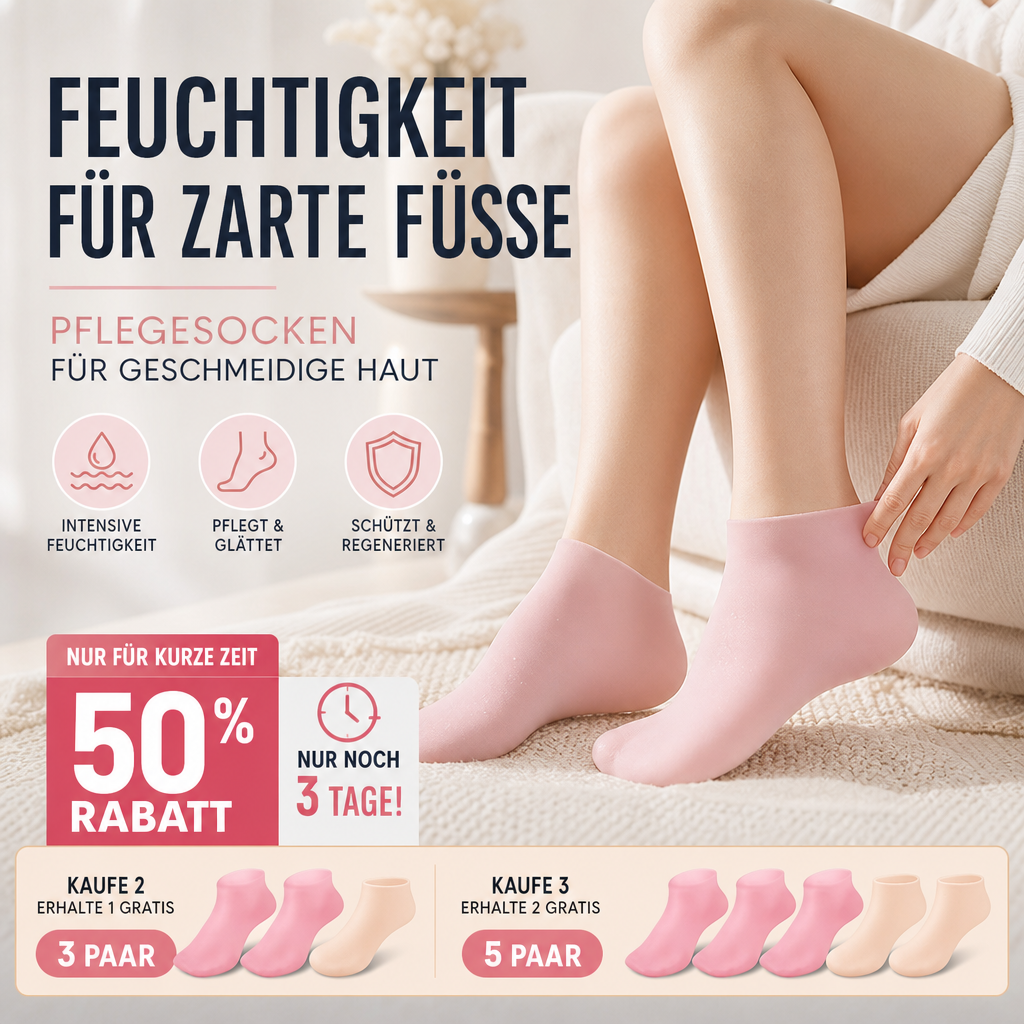 💞KAUFE 2, BEKOMME 1 GRATIS + 50 % RABATT! 🥳 Feuchtigkeitsspendende Fußmaske, Peeling-Silikonsocken, Strand-Schutzsocken